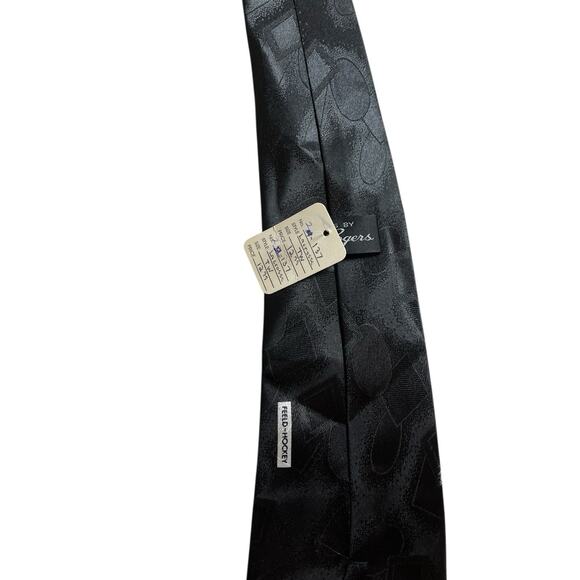 Vintage Designs By A. Rogers Men's Black Feels-hockey Lacrosse Neck Tie - Picture 3 of 4